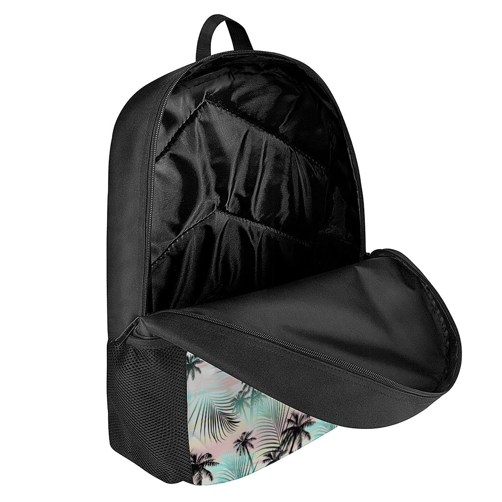 Pastel Palm Tree Pattern Print 17 Inch Backpack