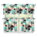 Pastel Palm Tree Pattern Print 3 Piece Kitchen Curtains