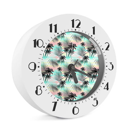 Pastel Palm Tree Pattern Print Alarm Clock