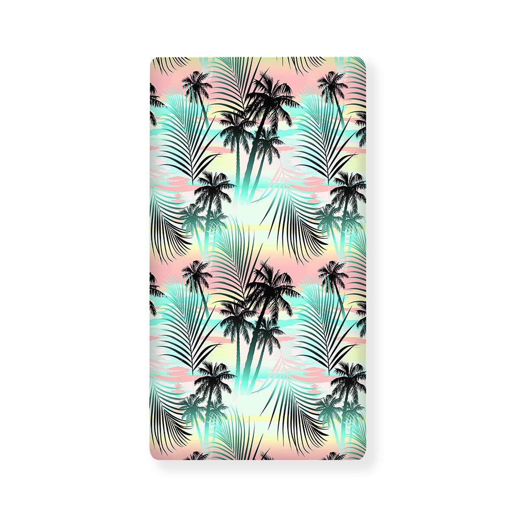 Pastel Palm Tree Pattern Print Baby Crib Sheet
