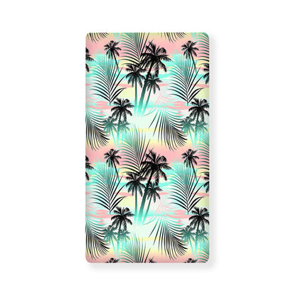 Pastel Palm Tree Pattern Print Baby Crib Sheet