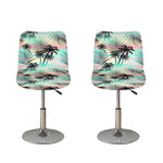 Pastel Palm Tree Pattern Print Bar Stool Covers