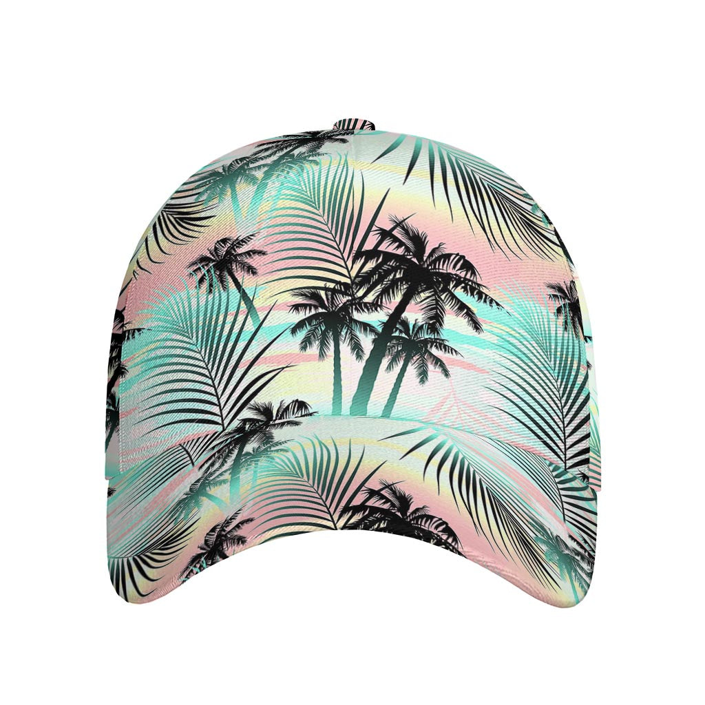Pastel Palm Tree Pattern Print Baseball Cap