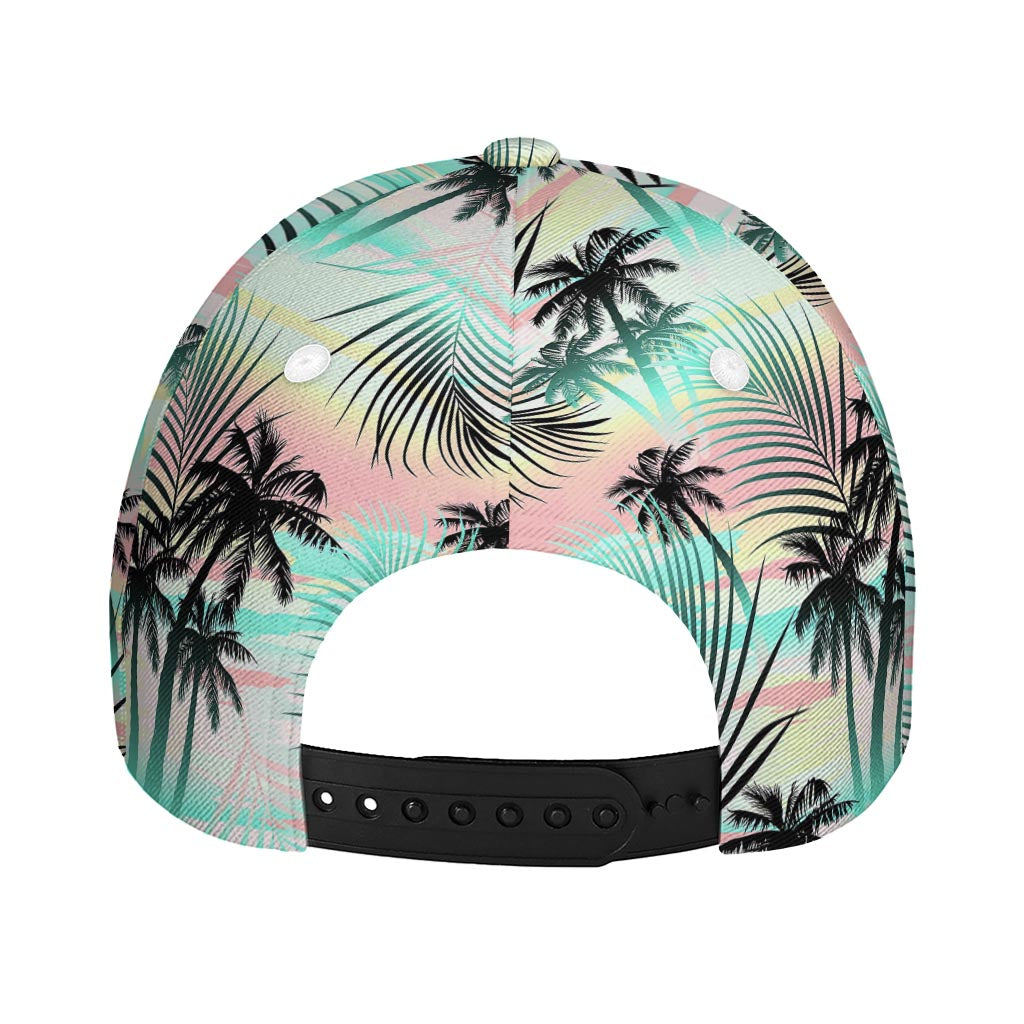 Pastel Palm Tree Pattern Print Baseball Cap