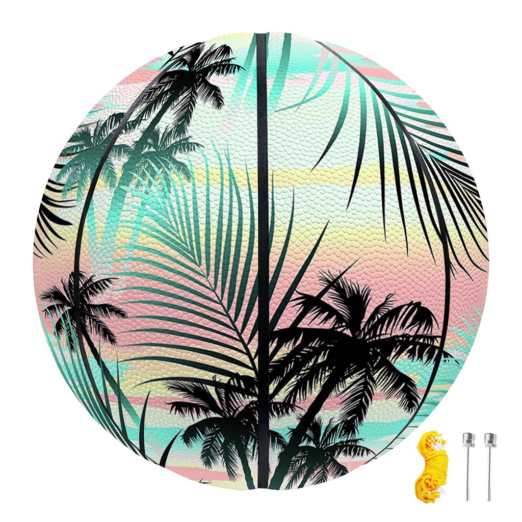 Pastel Palm Tree Pattern Print Basketball