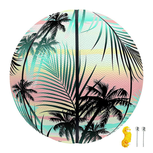 Pastel Palm Tree Pattern Print Basketball