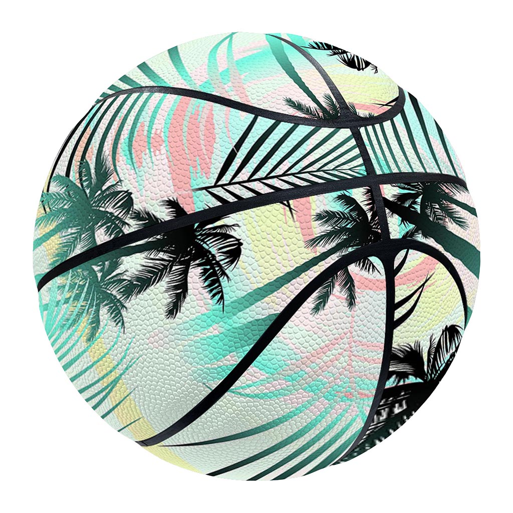 Pastel Palm Tree Pattern Print Basketball