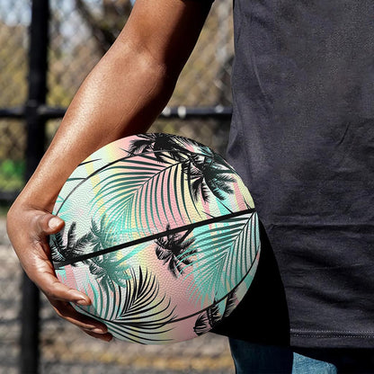 Pastel Palm Tree Pattern Print Basketball
