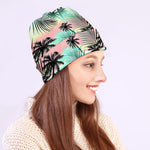 Pastel Palm Tree Pattern Print Beanie