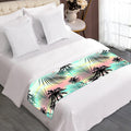 Pastel Palm Tree Pattern Print Bed Runner