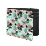 Pastel Palm Tree Pattern Print Bifold Wallet