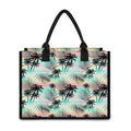 Pastel Palm Tree Pattern Print Canvas Tote Bag