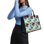 Pastel Palm Tree Pattern Print Canvas Tote Bag