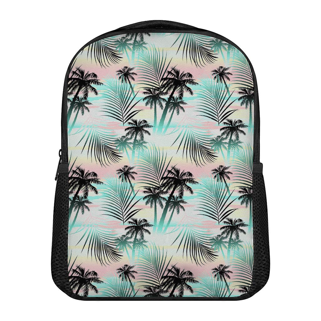 Pastel Palm Tree Pattern Print Casual Backpack