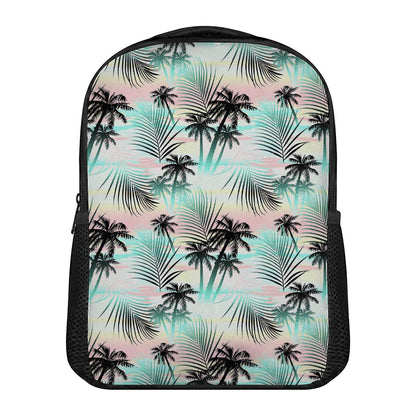 Pastel Palm Tree Pattern Print Casual Backpack