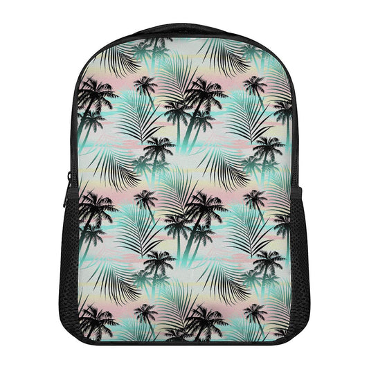 Pastel Palm Tree Pattern Print Casual Backpack