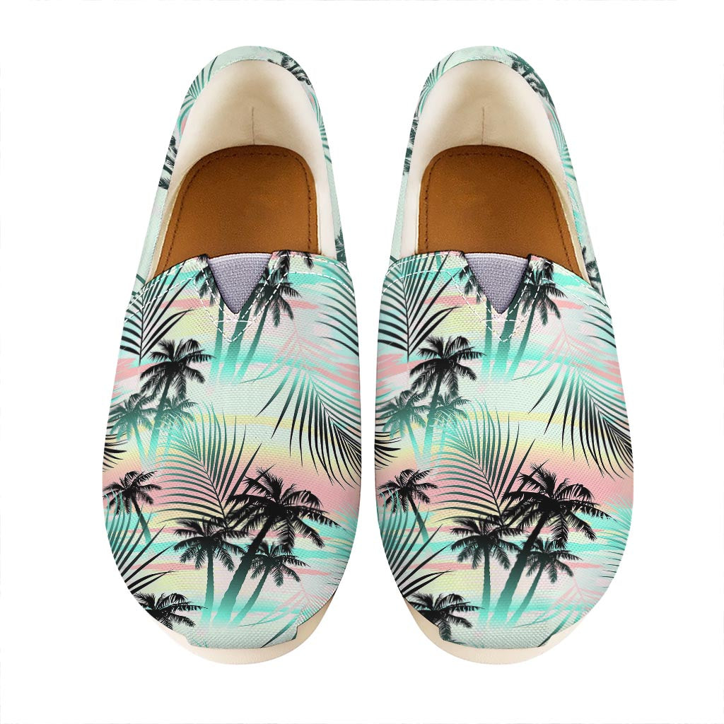 Pastel Palm Tree Pattern Print Casual Shoes