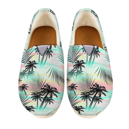 Pastel Palm Tree Pattern Print Casual Shoes
