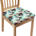 Pastel Palm Tree Pattern Print Chair Cushion Cover