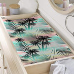 Pastel Palm Tree Pattern Print Changing Pad Cover