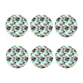 Pastel Palm Tree Pattern Print Coaster Set