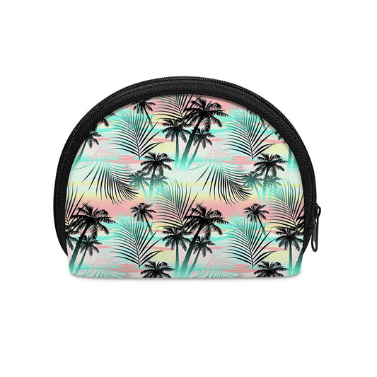 Pastel Palm Tree Pattern Print Coin Purse