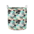 Pastel Palm Tree Pattern Print Collapsible Laundry Basket