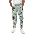 Pastel Palm Tree Pattern Print Cotton Sweatpants