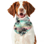 Pastel Palm Tree Pattern Print Dog Bandana