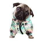 Pastel Palm Tree Pattern Print Dog Zip Up Hoodie