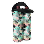 Pastel Palm Tree Pattern Print Double Neoprene Wine Tote