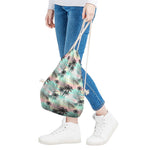 Pastel Palm Tree Pattern Print Drawstring Bag