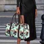 Pastel Palm Tree Pattern Print Duffle Bag