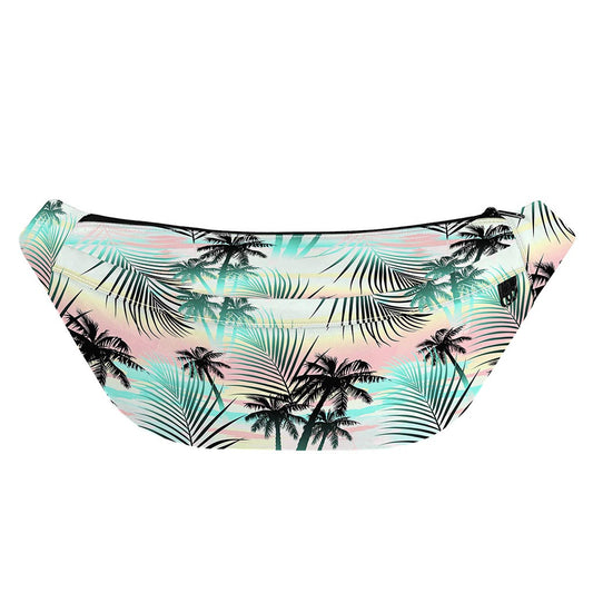 Pastel Palm Tree Pattern Print Fanny Pack
