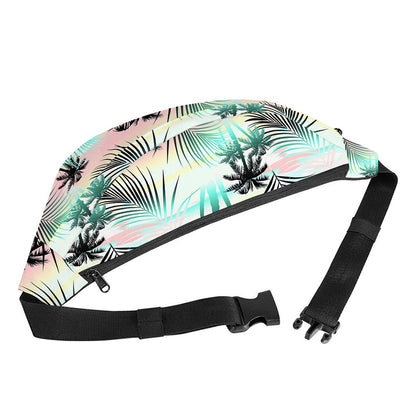 Pastel Palm Tree Pattern Print Fanny Pack
