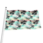 Pastel Palm Tree Pattern Print Flag