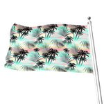 Pastel Palm Tree Pattern Print Flag