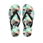 Pastel Palm Tree Pattern Print Flip Flops