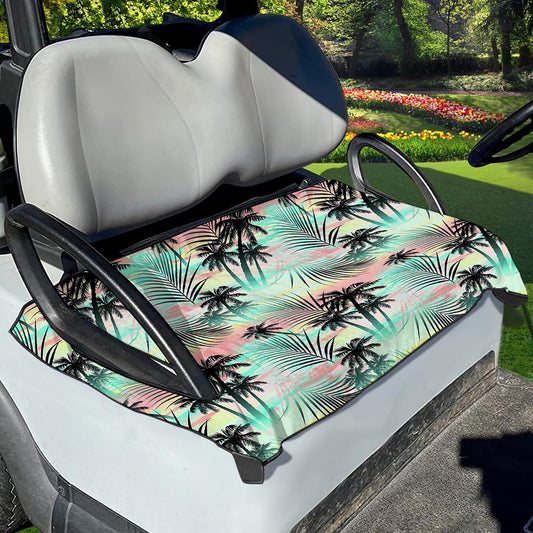 Pastel Palm Tree Pattern Print Golf Cart Seat Cover