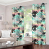 Pastel Palm Tree Pattern Print Grommet Curtains
