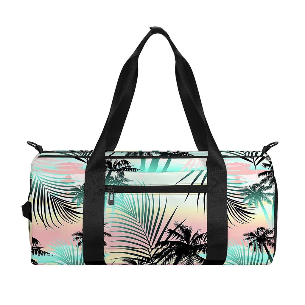 Pastel Palm Tree Pattern Print Gym Bag