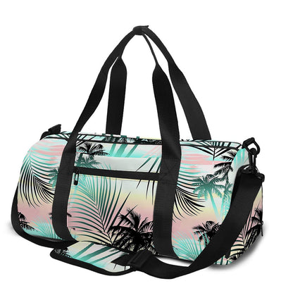 Pastel Palm Tree Pattern Print Gym Bag