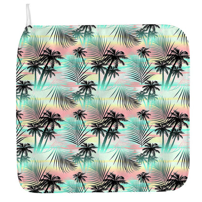 Pastel Palm Tree Pattern Print Hand Towel