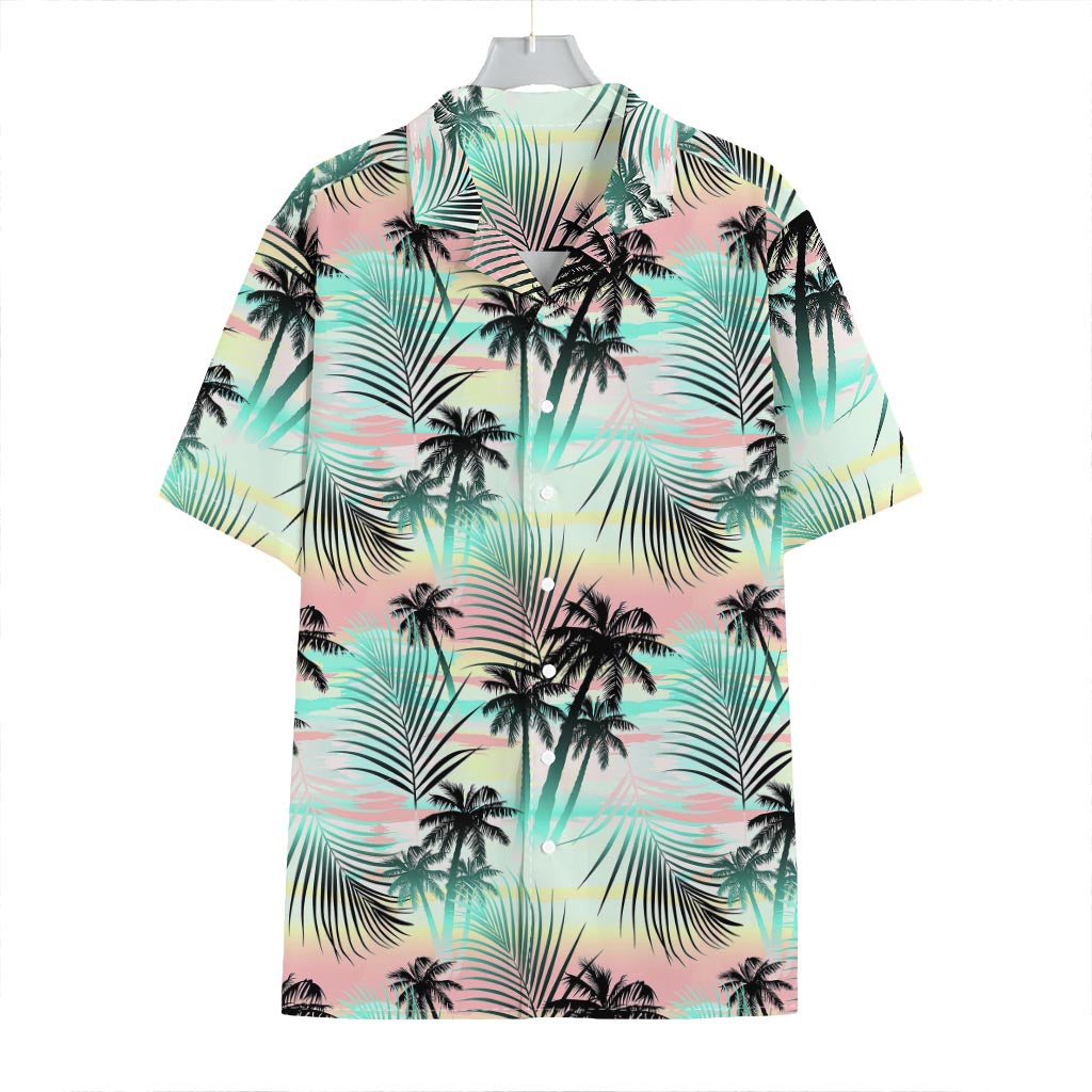 Pastel Palm Tree Pattern Print Hawaiian Shirt