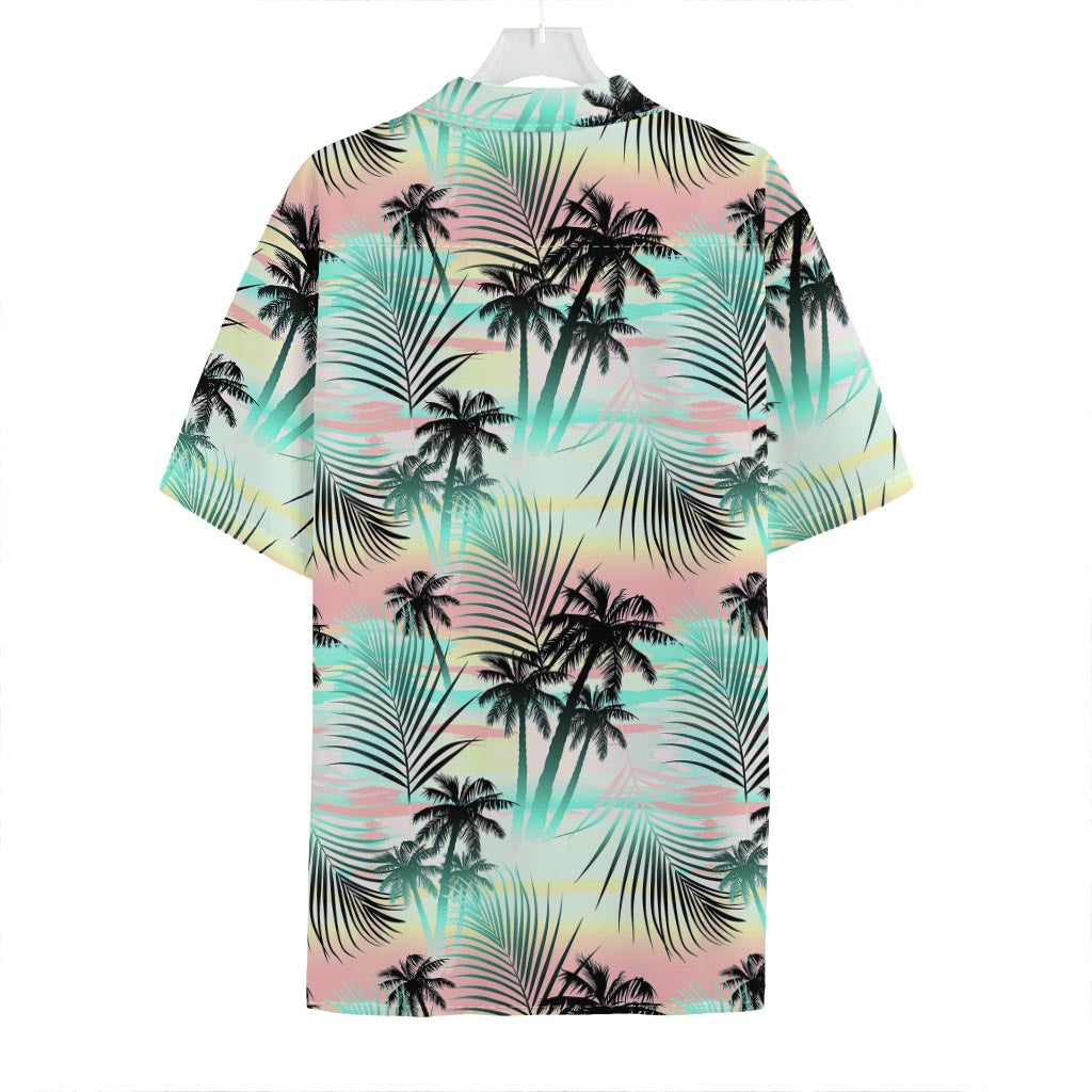 Pastel Palm Tree Pattern Print Hawaiian Shirt