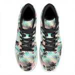 Pastel Palm Tree Pattern Print High Top Leather Sneakers