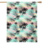 Pastel Palm Tree Pattern Print House Flag