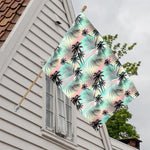Pastel Palm Tree Pattern Print House Flag