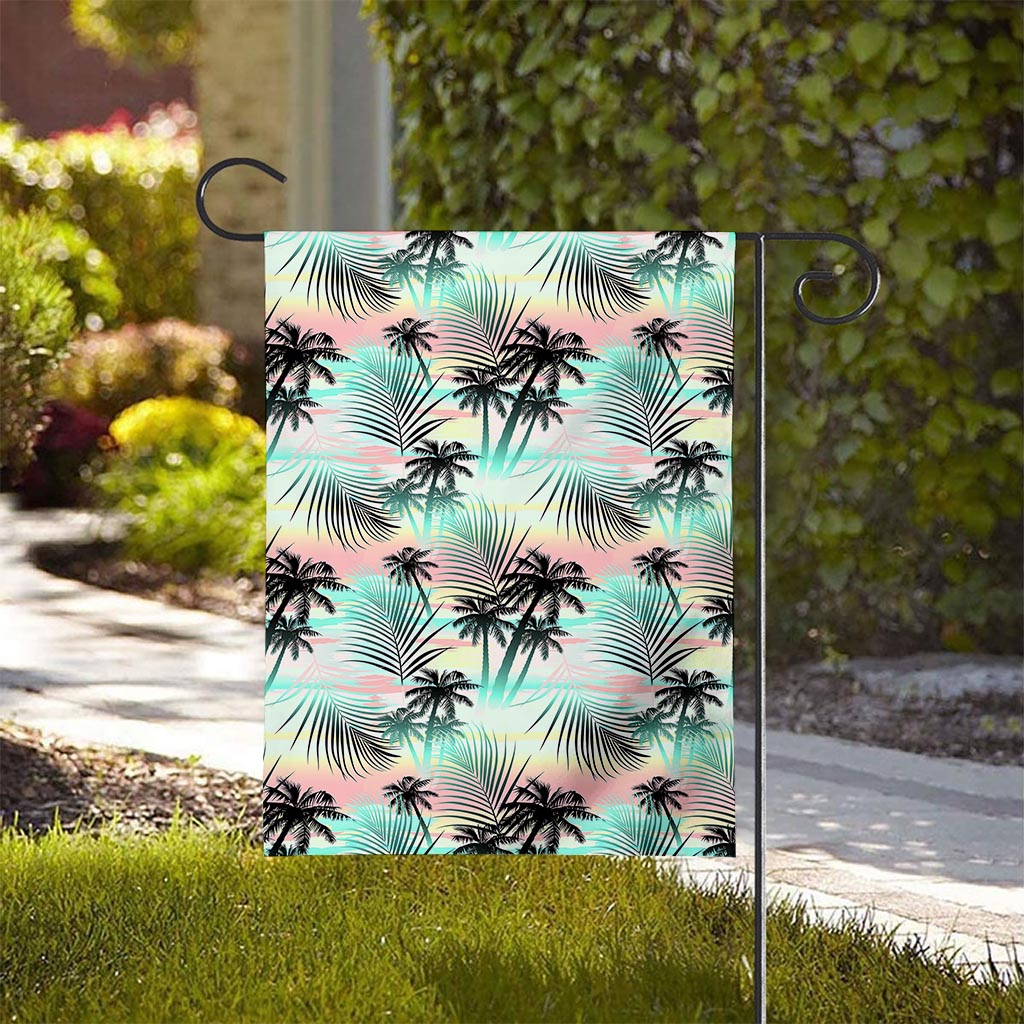 Pastel Palm Tree Pattern Print House Flag