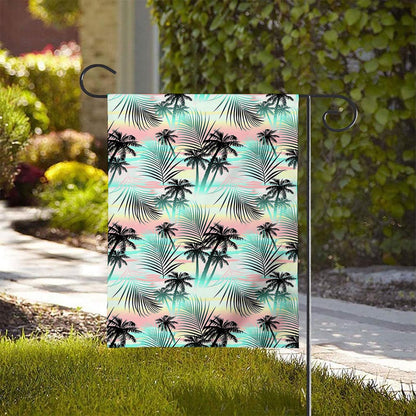 Pastel Palm Tree Pattern Print House Flag
